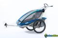 Thule cx bike trailer and stroller - 2 child - aqua/green/periwinkle - 12 months 1