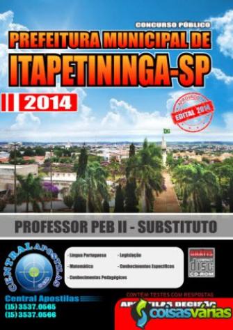 Apostila Concurso Prefeitura de Itapetininga - Professor PEB II - Substituto