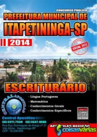  apostila concurso prefeitura de itapetininga sp - escriturário