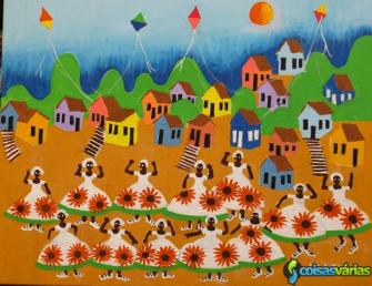 Aracy tema baihanas dançando no morro da favela medida 50x40 
