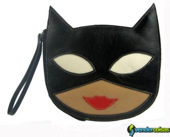 Bolsa de mão clutch de couro artesanal divertida