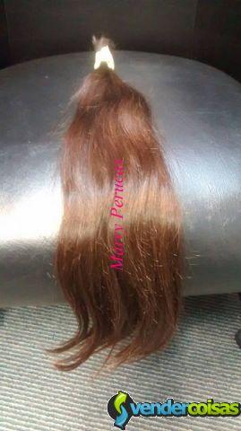 Cabelo humano castanho medio liso jeitoso