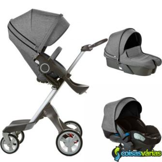 Carrinho de bebê stokke xplory v4 com alcofa e assento de carro