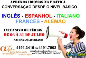 Curso de idiomas- intensivo de férias julho/2015