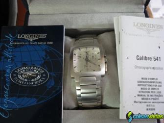 Longines cronografo em aço modelo quadrado