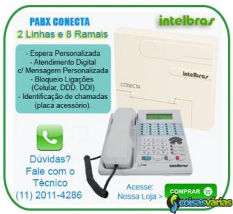 Pabx conecta intelbras com 2 linhas e 8 ramais - pabx conecta