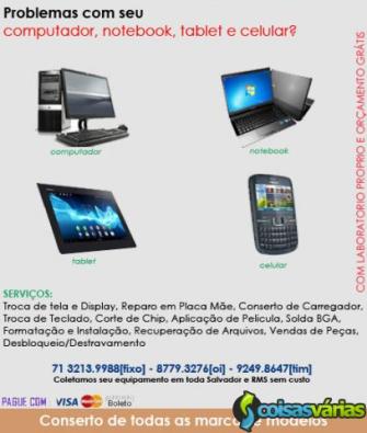 Problema com seu computador, notebook, tablet e celular