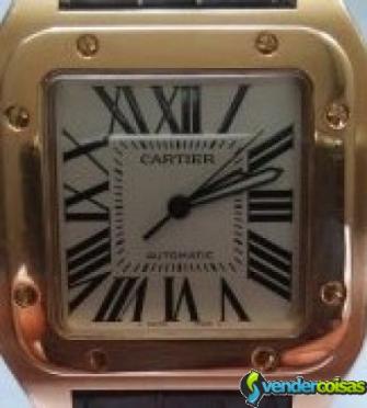 Relogio cartier modelo 100 anos todo em ouro.