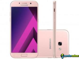 Smartphone samsung a7 2017 32gb rosa dual chip - 4g câm. 16mp + selfie 16mp 5.7