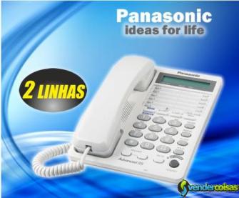Telefone para 2 linhas - panasonic - conferencia e retenção de chamadas