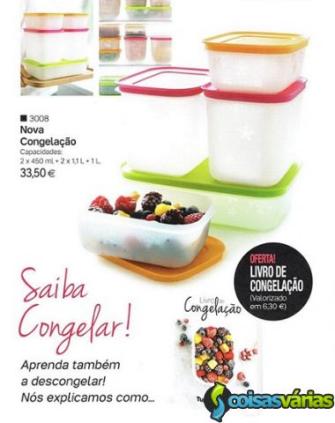 Tupperware novo conjunto de congelaçao