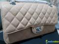 Bolsa couro caviar flap media ferragem prata chane 1